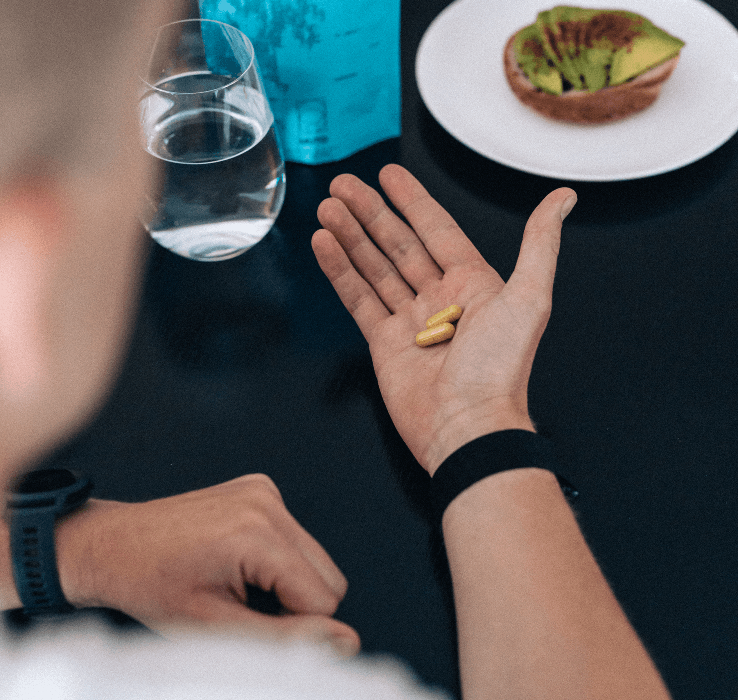 person's open palm holding