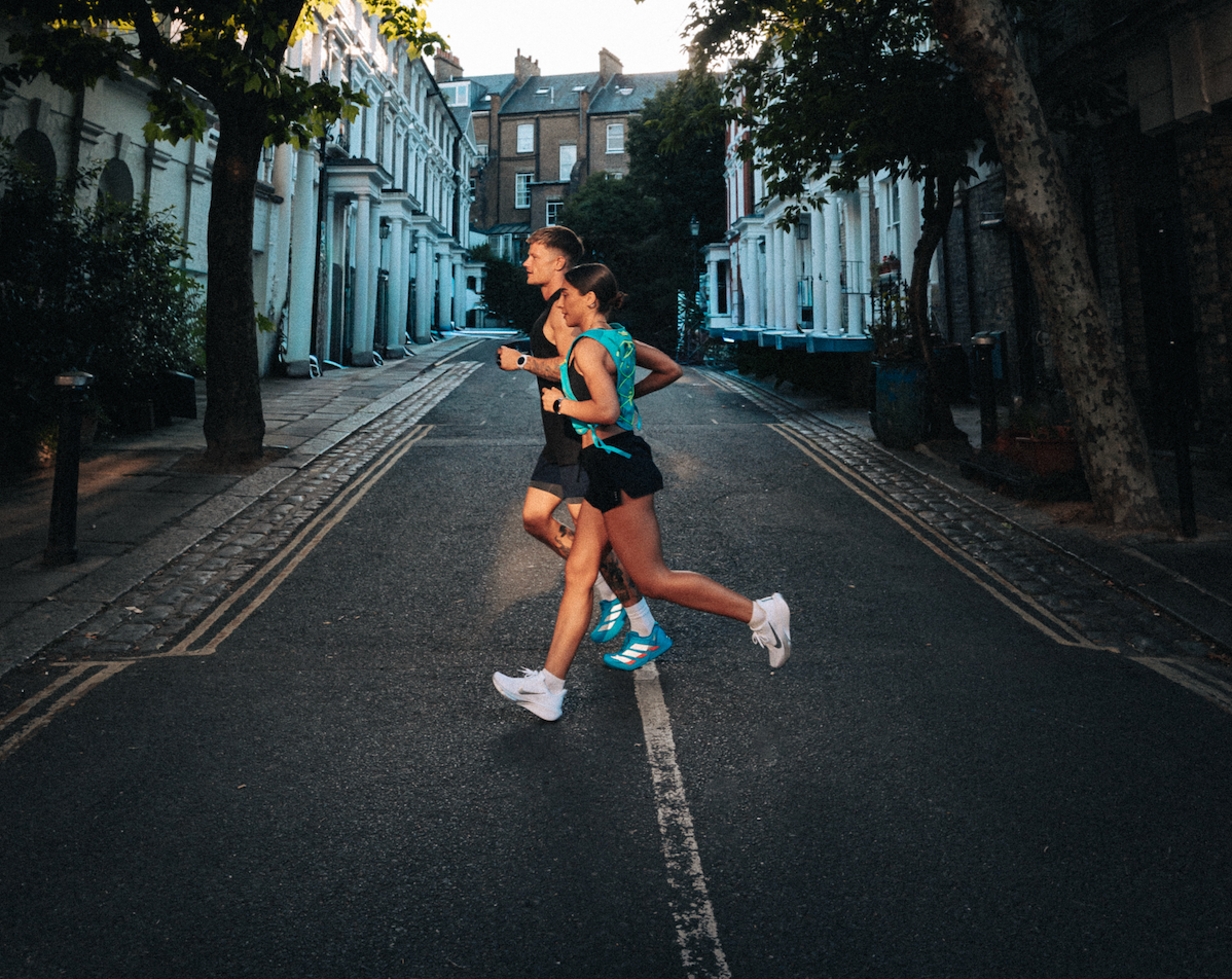Early-morning run or ride, motion blur, cool grade