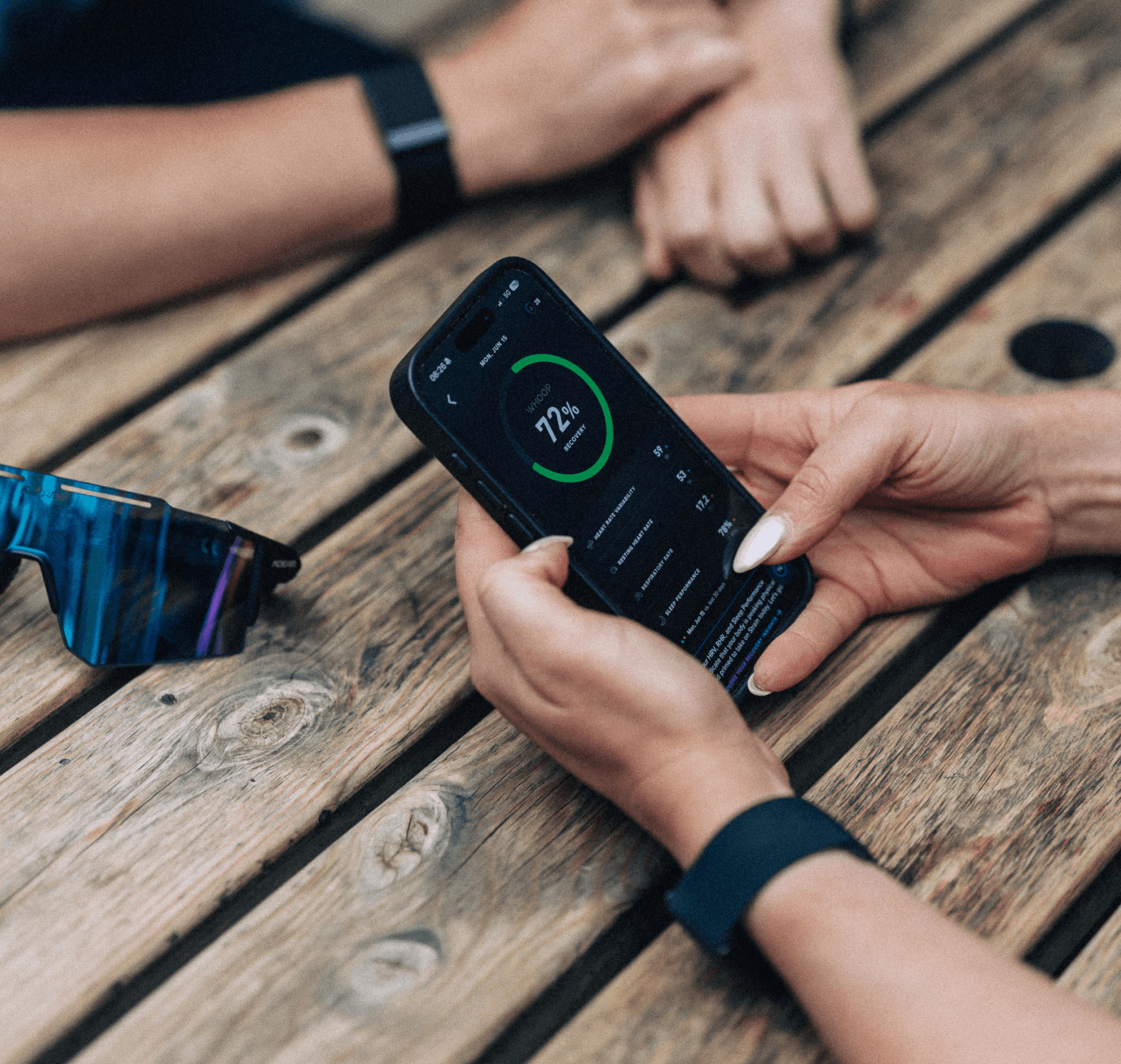 a smartphone showing a fitness